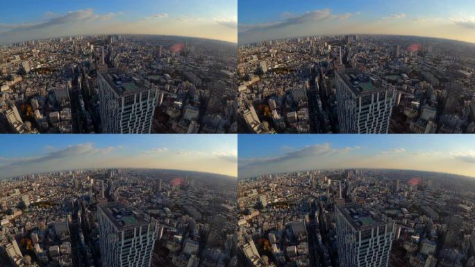 东京城市景观天机线地标高楼大厦俯瞰航拍