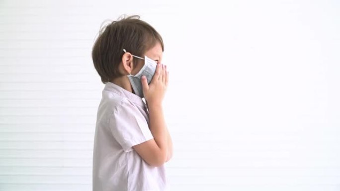 预防流感病毒，男孩可能患有流感和感冒