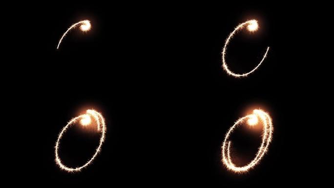 数字0用节日火花书写，阿尔法巴布亚新几内亚