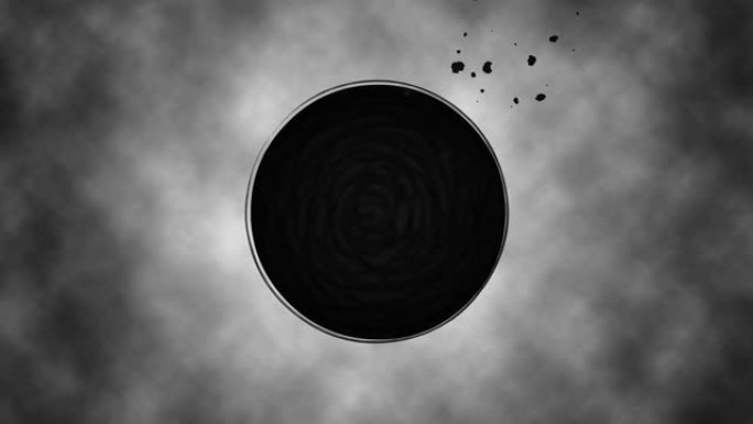 黑洞旋转吸引小行星动画