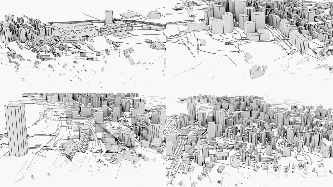 3D城市的动画外观