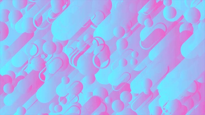 青色和粉色最小几何抽象视频动画