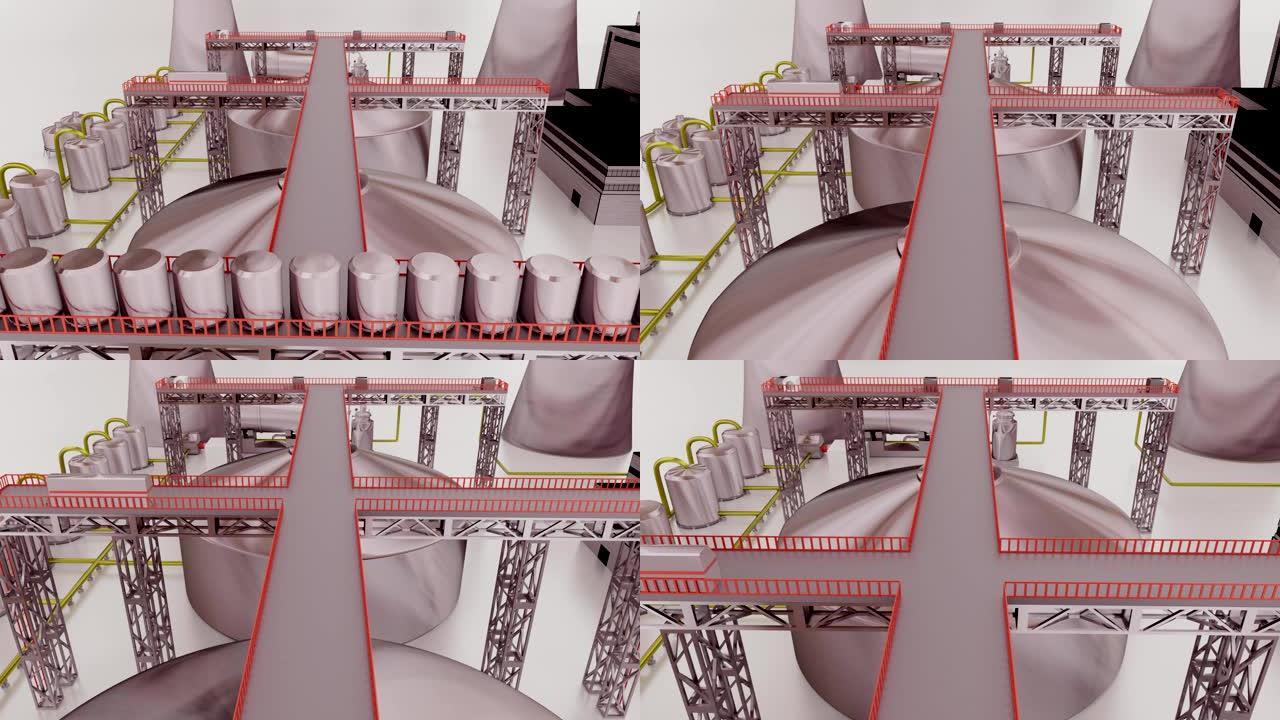 工业厂房三维模型