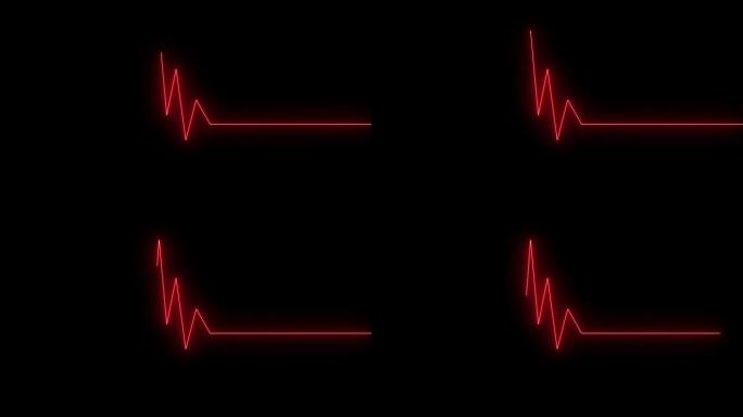 心跳线心电图。发光的心率图。心脏健康医疗和健身概念背景