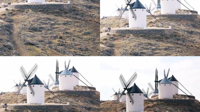 日出时的西班牙风车