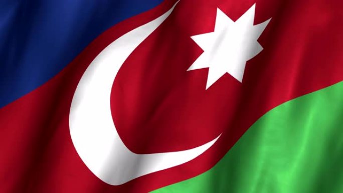 阿塞拜疆挥舞国旗4K