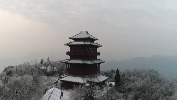 湖南张家界下雪张家界雪景航拍视频素材冰雪