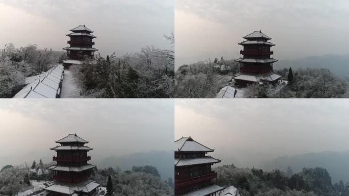 湖南张家界下雪张家界雪景航拍视频素材冰雪