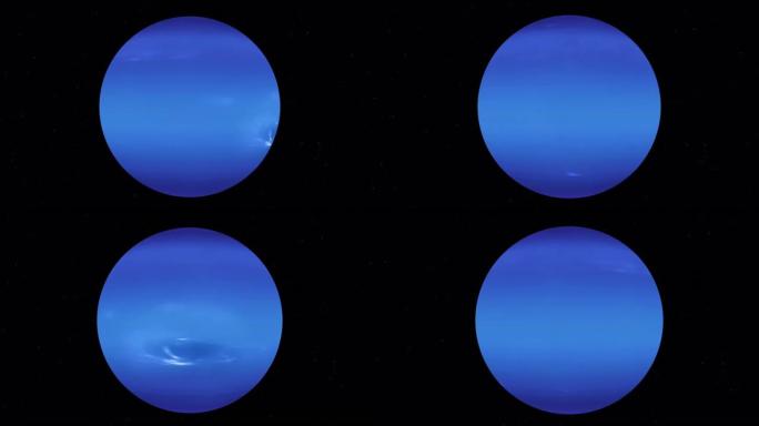 海王星行星转动蓝色圆球视频素材合成