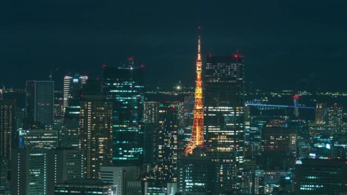 日本东京城市晚上的延时