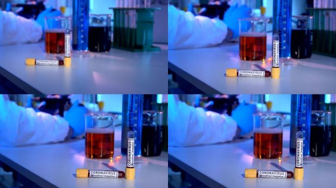 研究人员在冠状病毒上进行医学检查