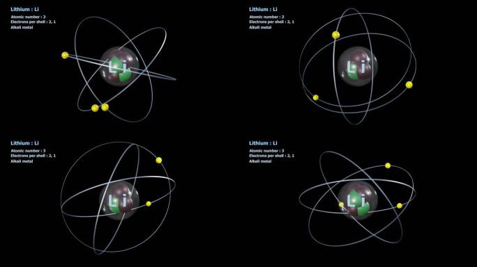无限轨道旋转中具有3个电子的锂原子