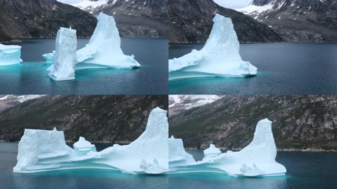 漂浮在格陵兰普林斯·克里斯蒂安·桑德的冰山上。