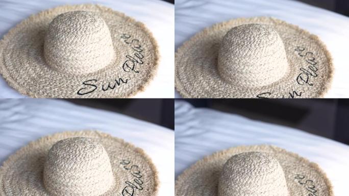 草编沙滩太阳帽。草编沙滩太阳帽