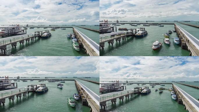 新加坡滨海南大码头水上交通的时间流逝