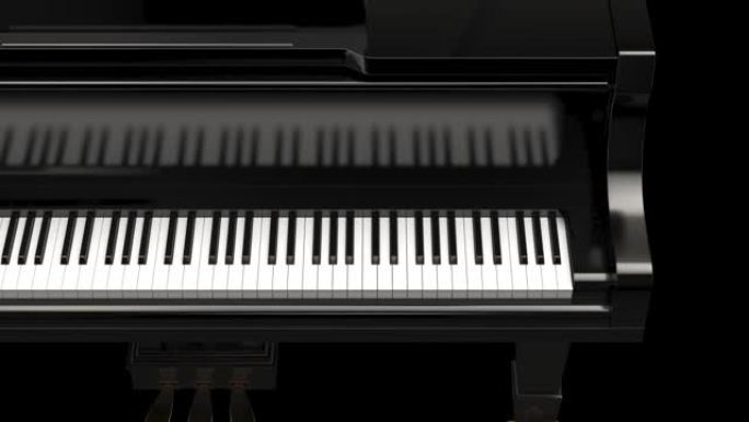 计算机图形3d渲染。黑色大钢琴3d渲染