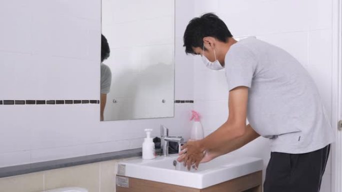 人用清洁手洗来消毒新型冠状病毒肺炎病毒。