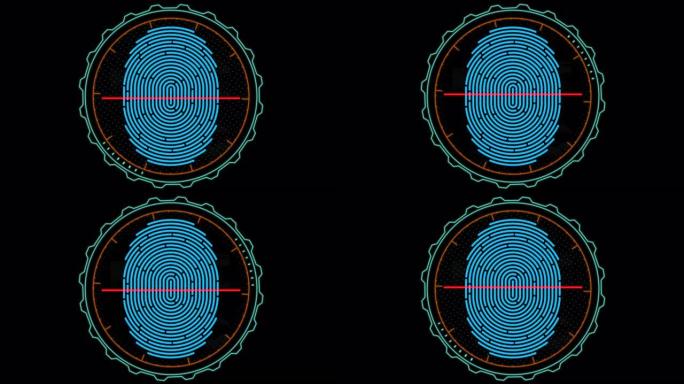 正在运行的生物指纹扫描仪的动画