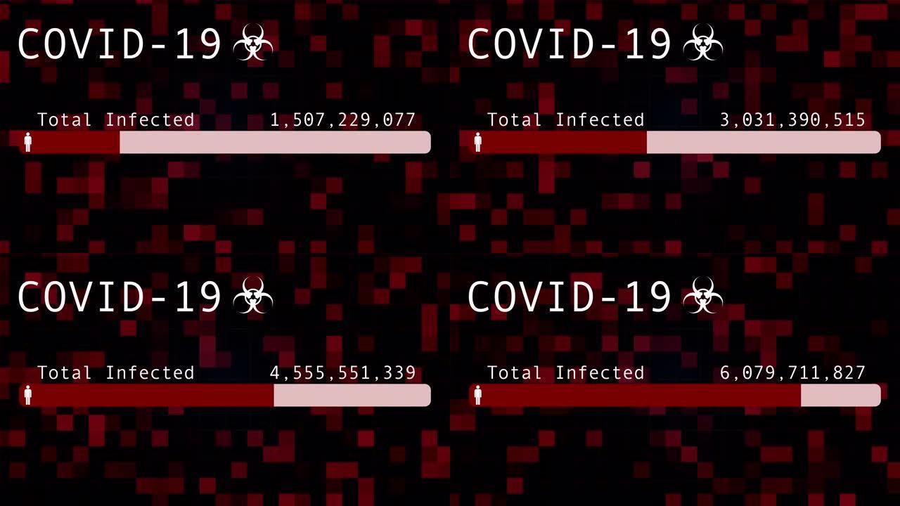 进度条显示来自新型冠状病毒肺炎的感染数量增加 (冠状病毒)