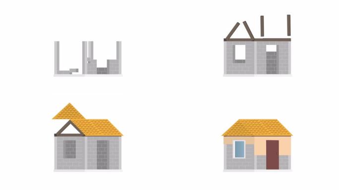 房屋建筑建筑动画卡通建筑卡通房子