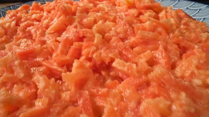 胡萝卜和苹果沙拉烹饪盘子美食近景