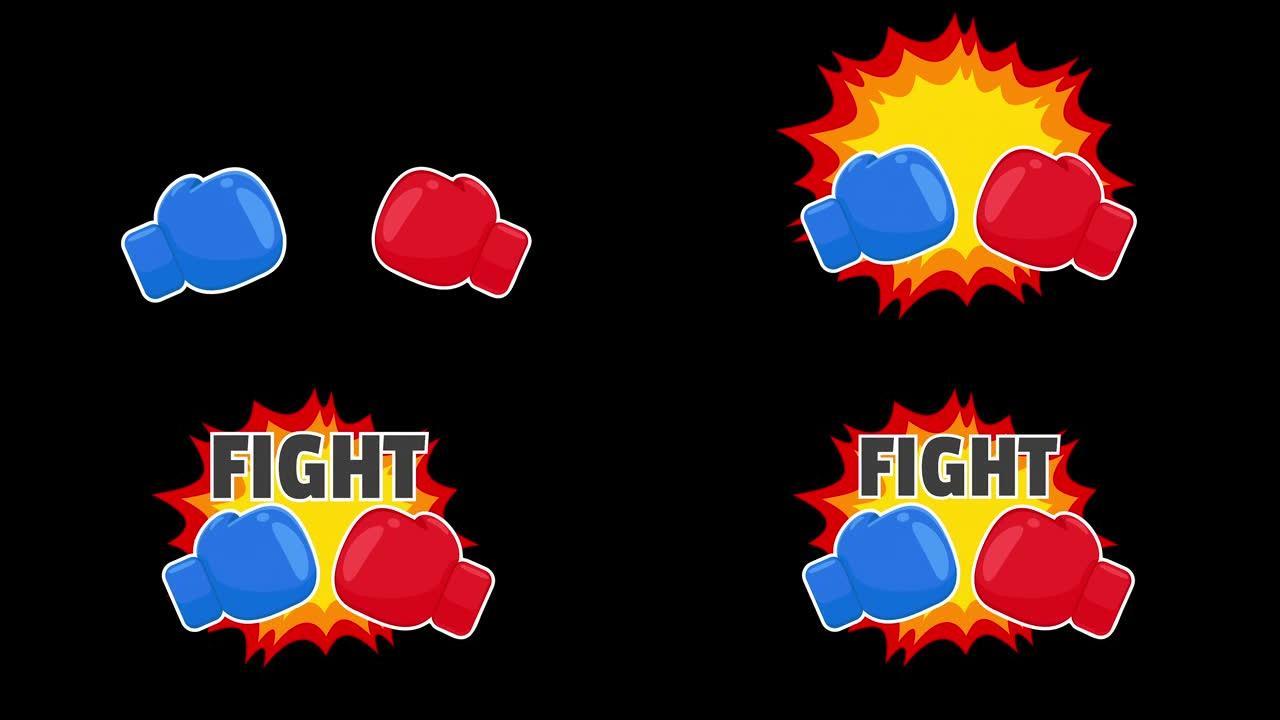 拳击手套矢量。正在战斗的红色和蓝色拳击手套。战争的概念。