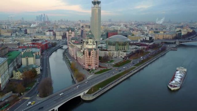 莫斯科的空中城市景观与伏都伏特伏特尼运河