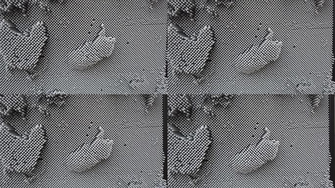 “Pinart 3d”抽象图案。背景塑料钉子。
