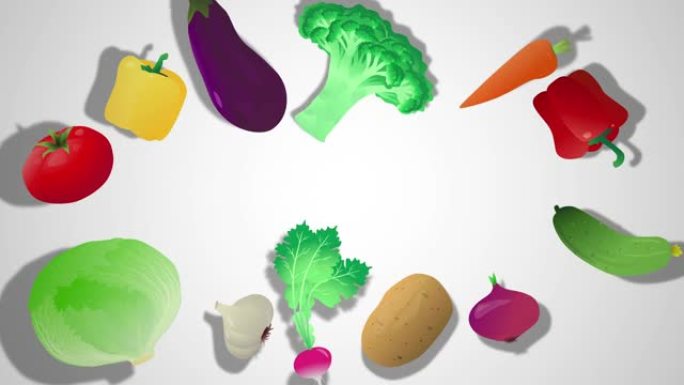 绕点旋转的蔬菜动画 (循环)