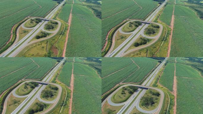 乡村道路的全景景观。乡村场景。农业领域。伟大的风景。