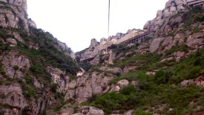 爬上或登上缆车-Monserrat修道院加泰罗尼亚