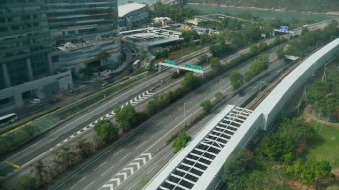 大屿山公路道路交通车辆出行立交马路