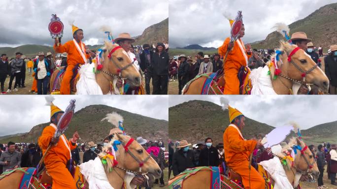 西藏文化 高原文化 西藏赛马节 蓝天白云