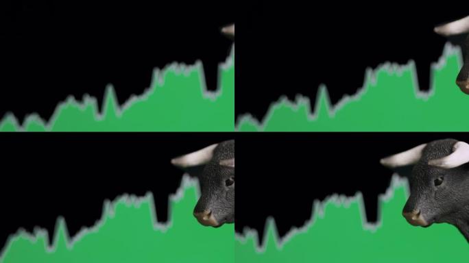 绿色图表的股票牛市