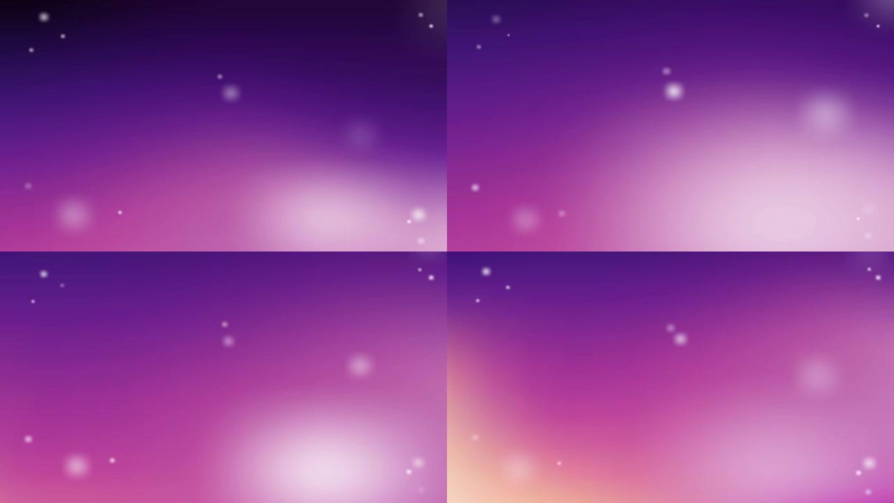 银河幻想背景动画镜头五彩缤纷的天空闪耀的微小的星星和你的复制空间。