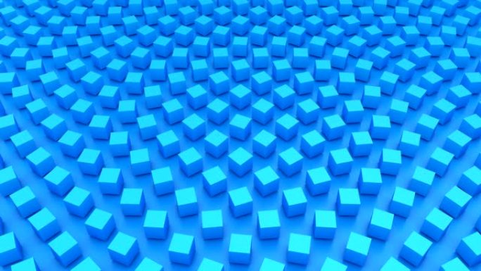 旋转立方体形成波动感背景蓝色方块喜悦