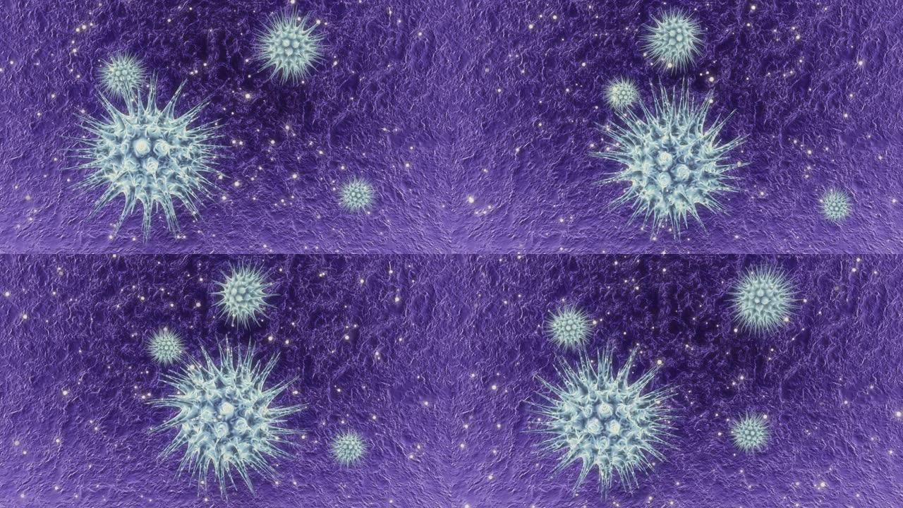 皇冠不好。显微镜下的男人。细菌病毒在显微镜下产生微观细胞。三天过去了。