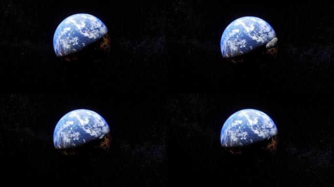 小行星飞向地球视频素材陨石撞击