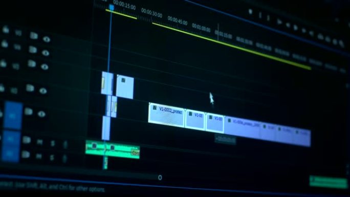 影视视频编辑软件界面。照片和视频的专业后期制作。电影制作。