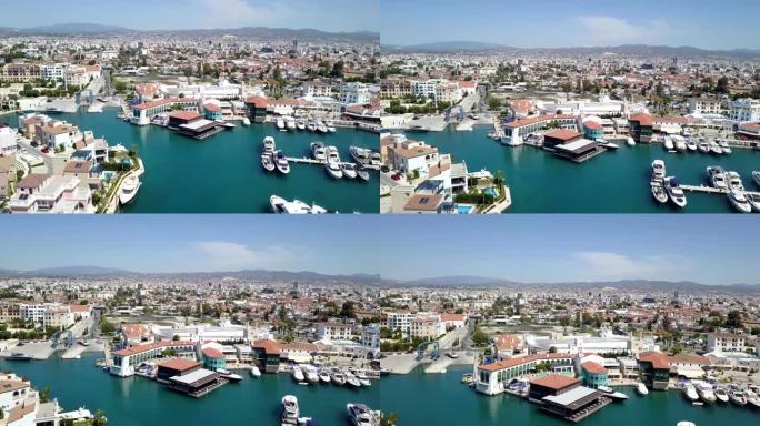 塞浦路斯利马索尔利马索尔码头新房子的鸟瞰图