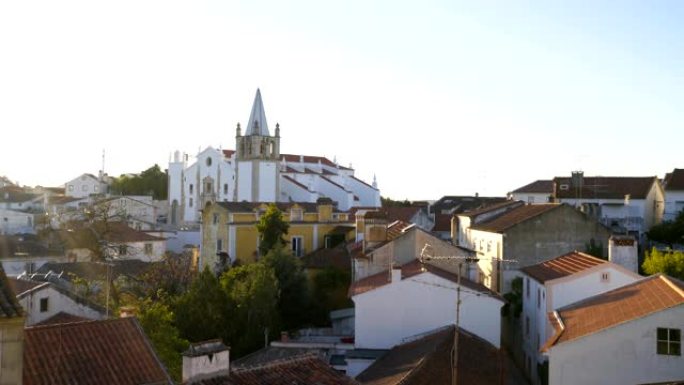 葡萄牙日落在阿兰特斯的圣维森特教堂