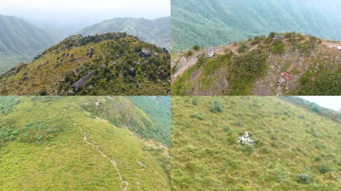 山地越野摩托车挑战爬山航拍素材合集