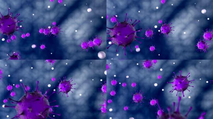 漂浮在空中的CG动画病毒