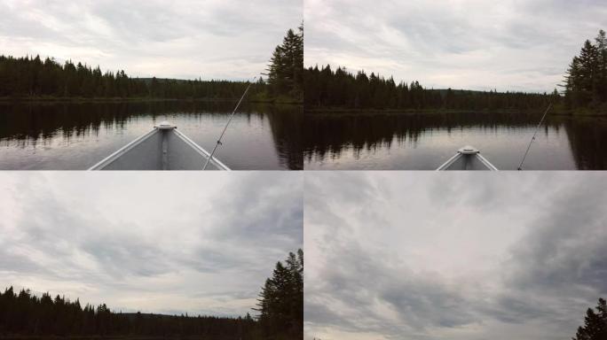 初夏钓鱼湖的视频。