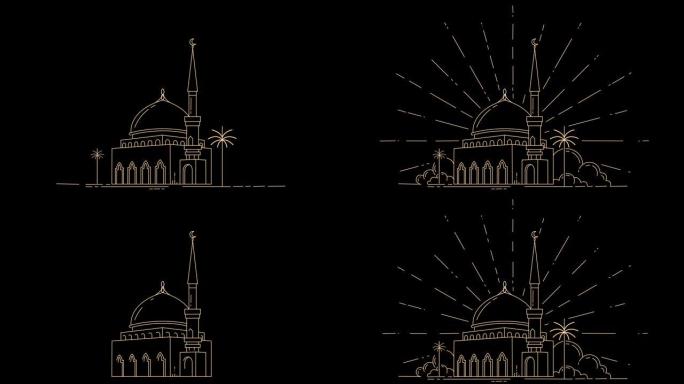 线式清真寺建设线条清真寺艺术