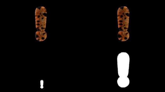 豹子毛茸茸的动画毛茸茸的字母惊叹号