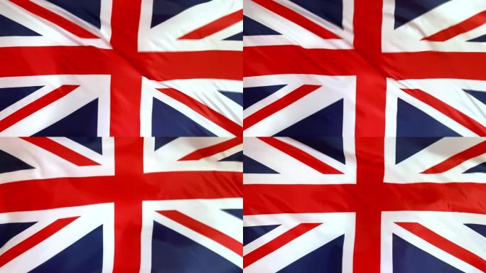 英国国旗在风中飘扬特写。