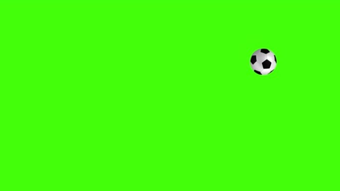 在一场针对色度键的足球头球比赛中，两个球员之间来回移动的足球绿屏背景-无缝循环