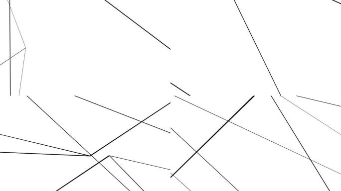 最小风格的抽象图形剪影动画。数字几何视觉效果。白色背景上的装饰性黑色形状。条纹壁纸空间。