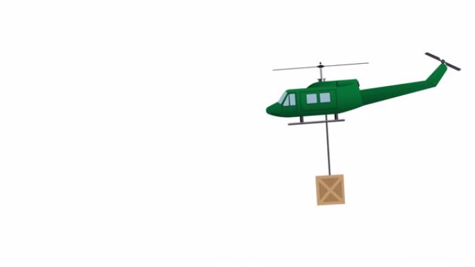 直升机卡通绿色直升机mg动画空运三维